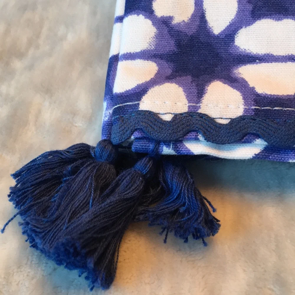Paper Source Shibori Tea Kitchen Dish Towel Set of Two NWT Cotton 28”x 20”India